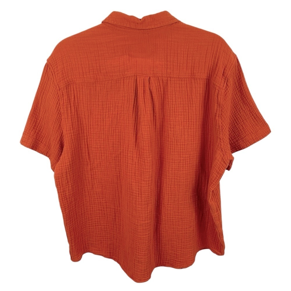 Pride Target Orange Cotton Rainbow Patch Button-Down Shirt Top Adult Unisex XXL - Picture 4 of 7